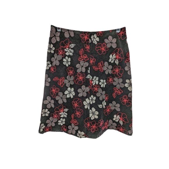 Hobbs Women Deep Purple Floral Print Pencil Cut Cotton Mini Skirt Size 10 - Picture 3 of 8